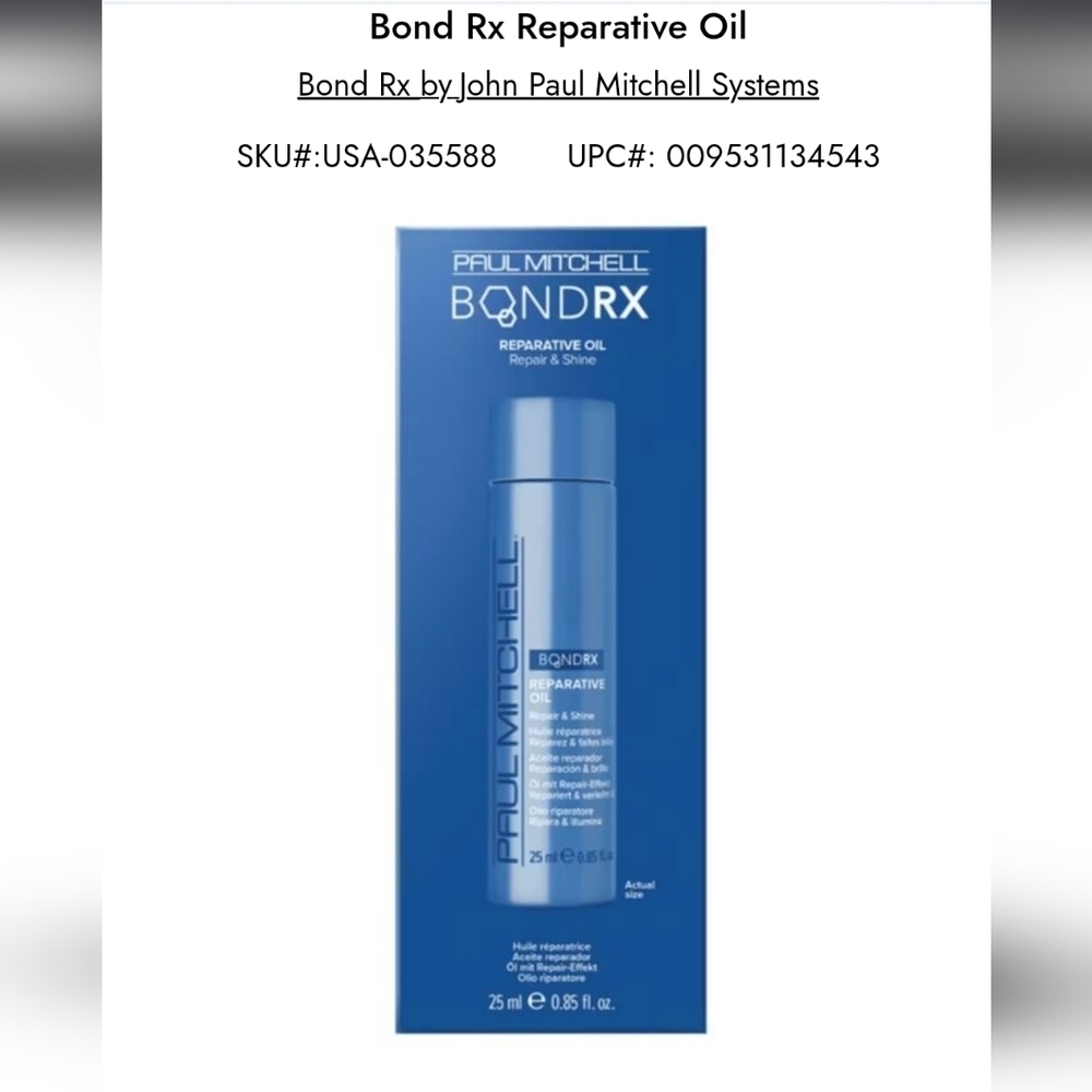 NEW! Paul Mitchell Bond Rx Hair Oil in Blue